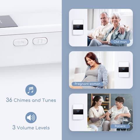 Kit campanello digitale wireless DC bianco, nero Aigostar 11x7xH.2,6/7,2x2x4 cm - 197957